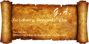 Goldberg Annamária névjegykártya